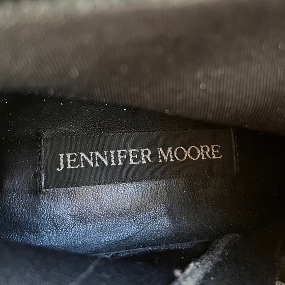 Women’s Black Leather Ankle Boots - 3” heels. Zip sides with buckle accent. - Picture 7 of 8